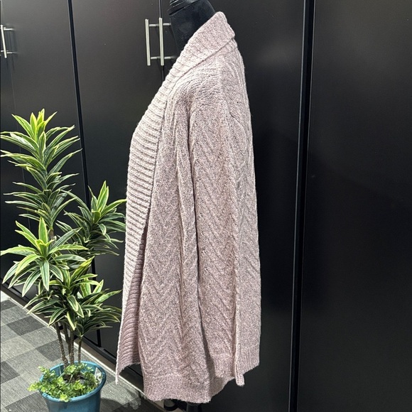 New Directions Knit Open Front Long Cardigan,Sweater,Heathered Blush Pink - Picture 3 of 7